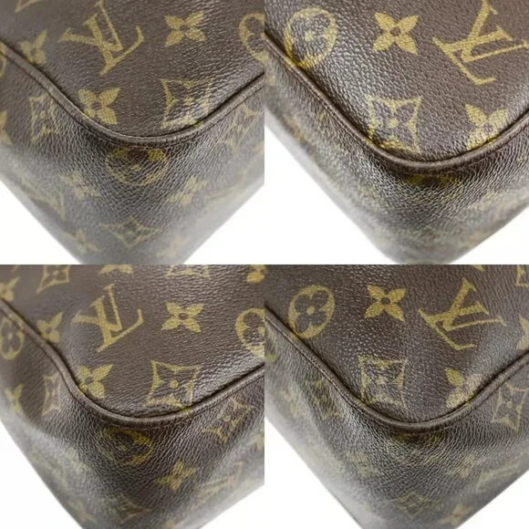 LOUIS VUITTON Logo Looping GM Shoulder Bag Monogram Leather Brown M51145 89FA801